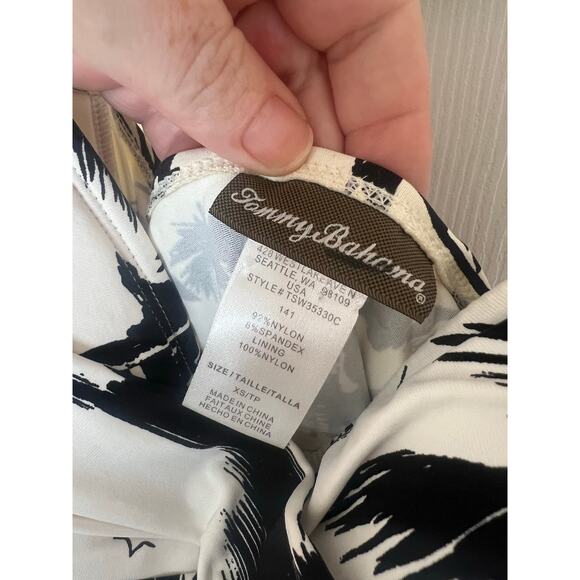 Tommy Bahama Black and White Palm Tree Print Halter Top Swim Beach Dress Size XS - Picture 4 of 7